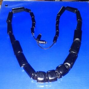 Chunky Black Beaded Necklace